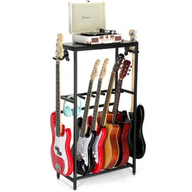 Varrelamy Guitar Stand, Guitar Rack for Acoustic Holder, Electric Guitar, Bass, Multiple Guitar Rack Holder for Guitars, (5-7 Guitars)