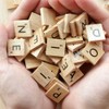 ASPIRE UK ® 200 Wood Scrabble Tiles Wooden Black Letters