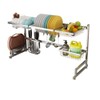 Stainless Steel Dish Drying Rack Over Kitchen Sink, Dishes and