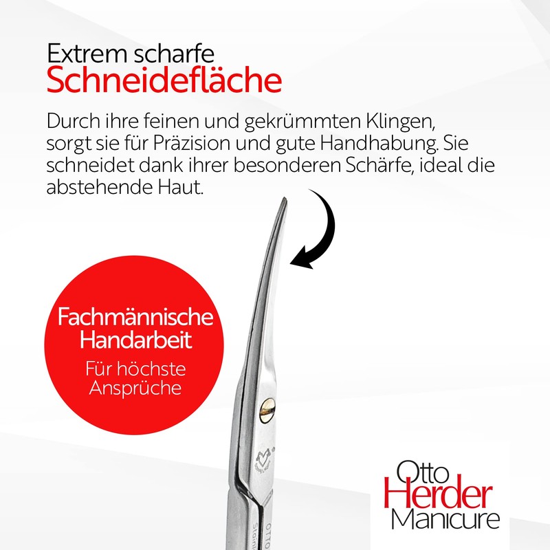 OTTO HERDER ® Cuticle Scissors Stainless Steel 9 cm Golden