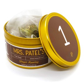 Mrs. Patel's Pregnancy Tea, 1st Trimester, Ginger and Lemon, Ease Morning Sickness, For Pregnant Moms to Be, Pyramid Tea Bags, Caffeine Free, Gluten Free, Dairy Free, Soy Free (7 Sachets)