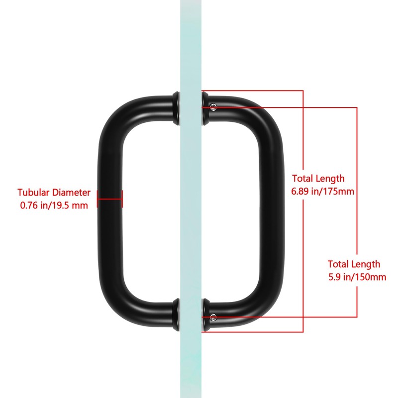 Rackickyer Back to Back Frameless Glass Shower Door Pulls, Fits