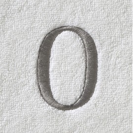 SKL Home Casual Monogram Hand Towel Set, O, 16x26, White 2 Count