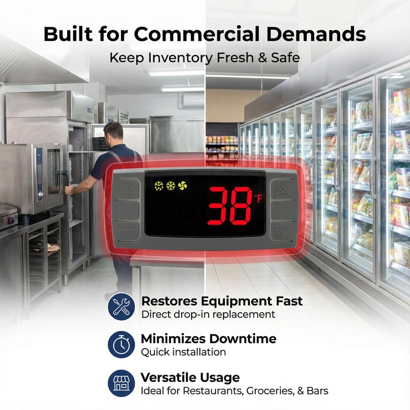 Digital Temperature Controller XR06CX-4N1F1 for Commercial Refrigeration, 120V Replacement for