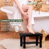 Zhuoyue Wooden Step Stool for Kids Adults Black Small Bamboo