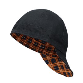 BOCOMAL Welding Cap HRC2 Flame Resistant 10OZ Durable Cotton Duck 6 Pannel Welder Hats 7 1/4 Black