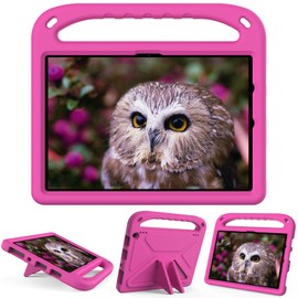 EabHulie Tablet Case for Fire HD 10 / Fire HD 10 Plus 2021 Lightweight EVA Shockproof Handle Stand Cover, Kids Friendly Protective Case Hotpink