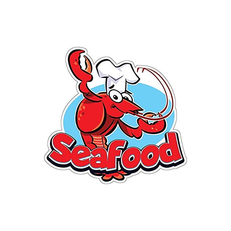 SignMission Seafood 16" Decal Concession Stand Food Truck Sticker, Size