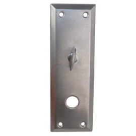 Maxtech Satin Chrome 26D Finish Escutcheon Plate 2-1/4" X 7" Knob Hole and Thumb Turn for Marks Mortise Lock