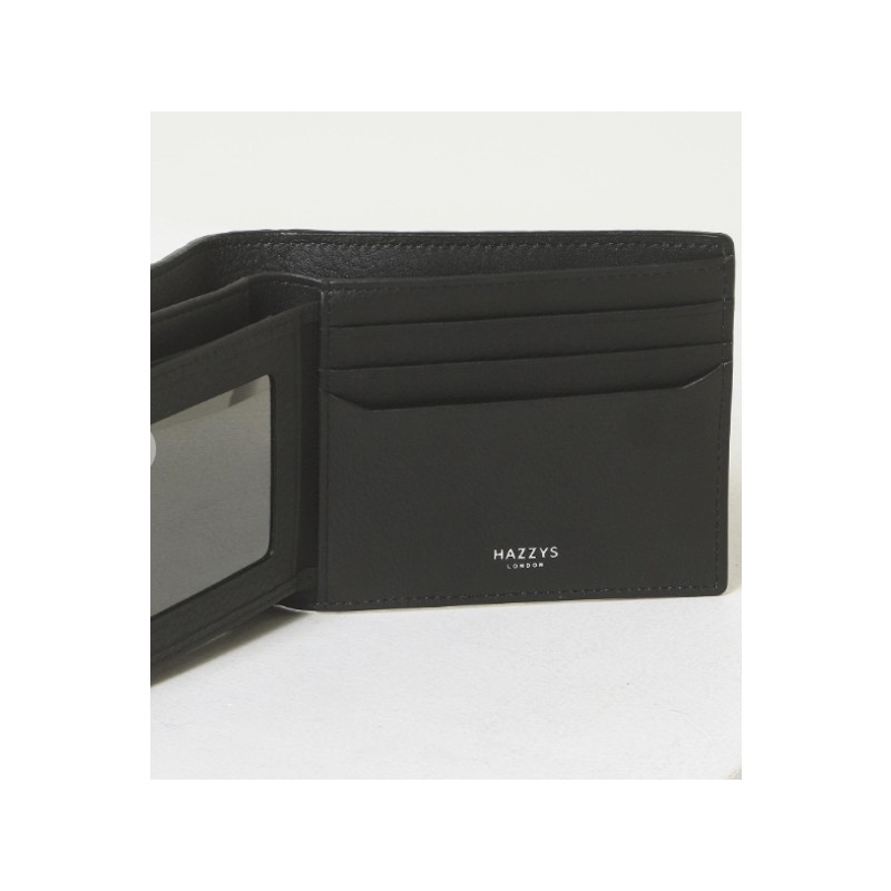 Hazzys (광주신세계)블랙 로고패턴 소가죽 반지갑HJWA2F831BK (Shinsegae Gwangju) Black Logo Pattern