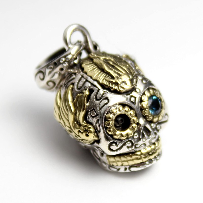 good vibrations Good Vibration Skull London Blue Topaz Pendant, Brass