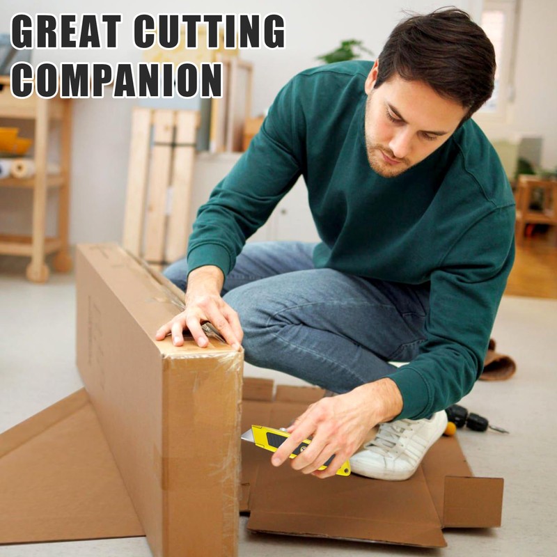 DIYSELF 4 Pack Retractable Box Cutters, Utility Knives with 10