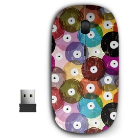2.4G Ergonomic Portable USB Wireless Mouse for PC, Laptop, Computer, Notebook with Nano Receiver ( Vinyl Records )