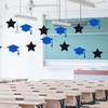 hhdatc Filz Graduation Cap Girlande 4er Set Blau Abschlusskappen mit