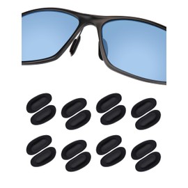 8 Pairs Push in Nose Pads Soft Silicone Nosepads Anti-Slip Nose Piece Replacement for Eyeglasses Sunglasses - Black