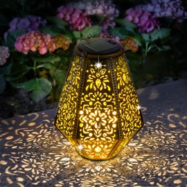 Hanging Solar Lantern Outdoor Garden Decor, Moroccan Solar Lights Outdoor Decorative Lights, Waterproof LED Solar Lanterns for Patio,Yard,Porch,Landscape,Gifts for Women Mom Grandma