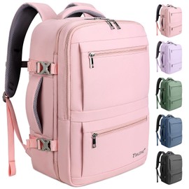 BALEINE Travel Backpack for Women Men, Sturdy Carry On Backpack, Large Backpack Travel Laptop Backpack Gifts for Business, Casual, Weekender, Hiking (Large, Pink)