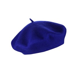 NYfashion101 estilo francés ligero Casual Clásico Color Sólido Lana Beret, color Azul, talla Una talla
