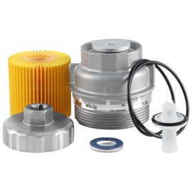 Oil Filter kit :Oil Filter + Oil Filter Housing Cap + Stainless Steel Oil Filter Cap Wrench Compatible with Toyota 4Runner Avalon Camry Lexus ES300h ES350 LS460 Replace#: 15620-31060 04152-YZZA1