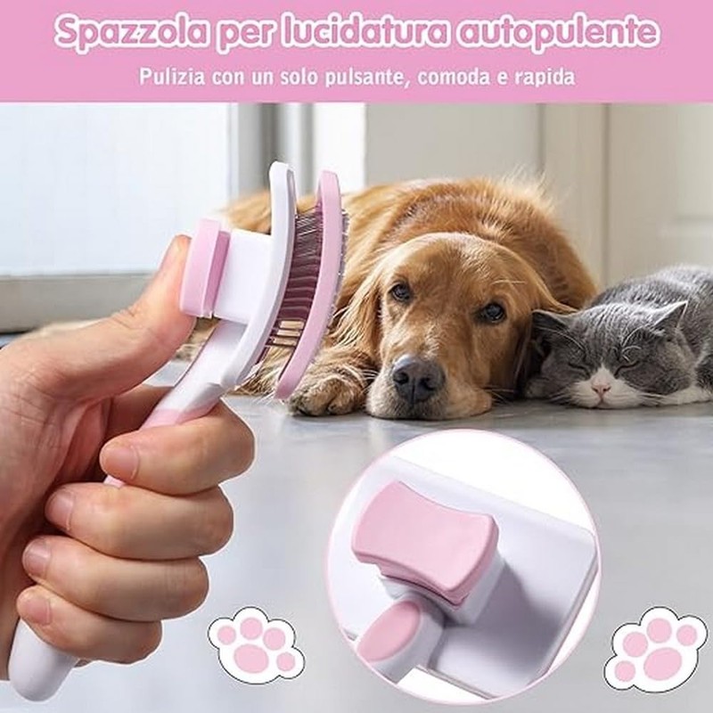 Vinabo Self-cleaning Pet Brush, Brush for Long and Short Hair,