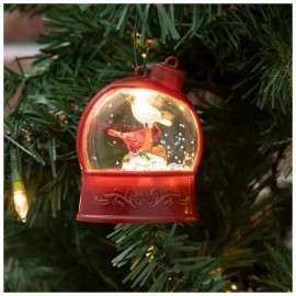 The Christmas Shoppe Light Up Cardinal Snow Globe Ornament
