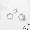 TseenYi Star Huggie Hoop Earrings Silver Star Dangle CZ Star
