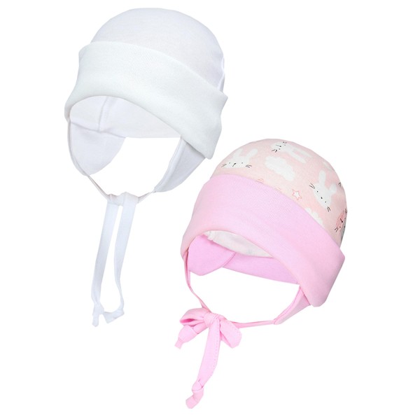 TupTam Baby First Hat with Ear Flaps Pack of 2,
