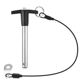 VXCICC T Handle Quick Release Pin 0.47 Inch Diameter,304 Stainless Steel Ball Locking Pin with Push Button Lanyard Usable Length 2.76"(12mm x 70mm)