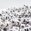700 Pcs 6mm White Letter Cube Beads Bulk A-Z Craft
