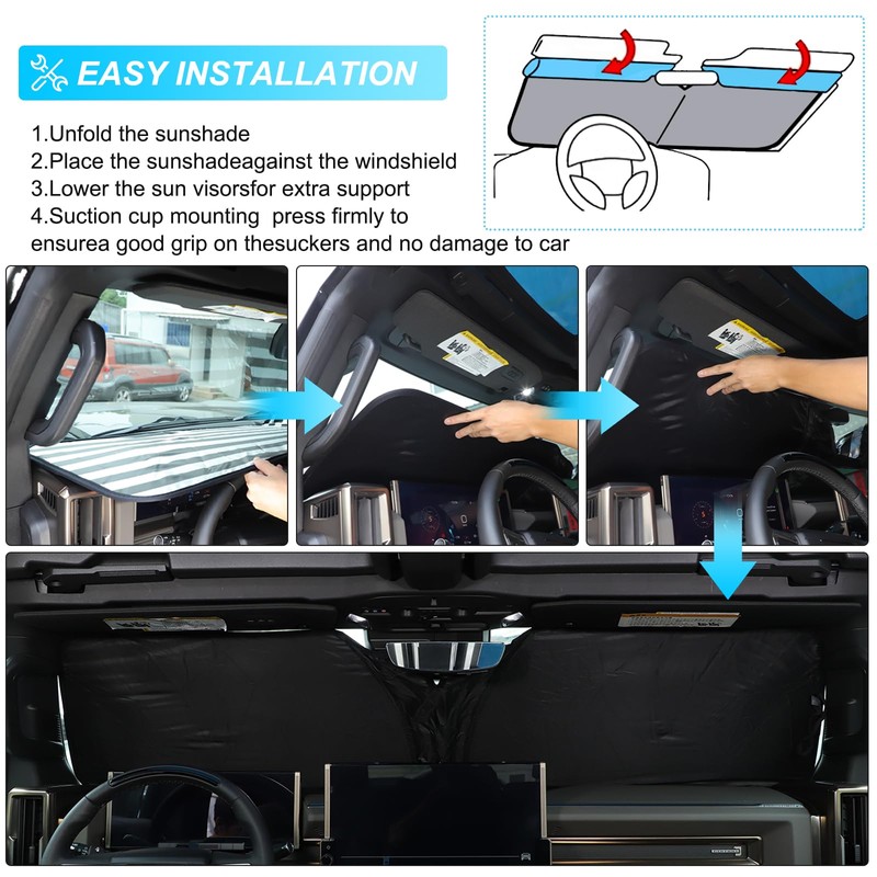 Windshield Sun Shade Compatible with Hummer EV Accessories 2024 2025