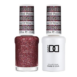 DND Gel Polish Set, Glitter Collection, UV Gel Polish and Air Dry Nail Lacquer, Matching Chip-Free Polish Duo, 902 Peace of Mind, 0.5 Fl Oz