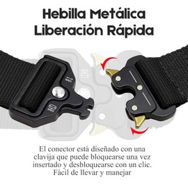 OUPEI - Cinturón táctico para Hombres, cinturón táctico Cinturones Militares para Hombres de Alta Resistencia con Bolsa para cinturón táctico y Gancho táctico (Negro)