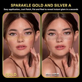 Freckle Tattoo Patches – Semi-Permanent Faux Freckles, Waterproof & Natural-Looking Temporary Freckle Stickers – Long-Lasting Easy to Apply & Remove – 4 Pcs Set (2 Gold, 2 Silver)