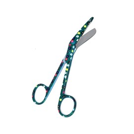 Lister Bandage Scissors 5.5" Nurse Vet Tech Gift - Made of Stainless Steel - First Aid, Used For Cutting Gauze, Tape, Clothing Bandages, Vet Wrap Adhesive Removal, Full Floral Pattern, Green