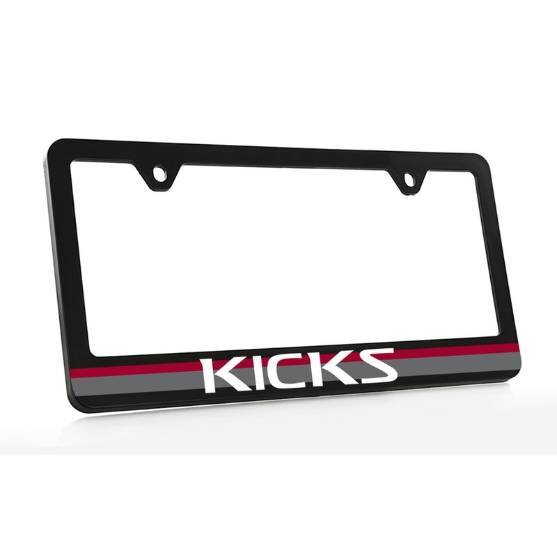 Nissan Kicks UV Printed Black Plastic License Plate Frame with