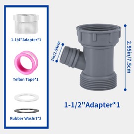 Dishwasher Drain Hose Adapter – Universal Sink Hose Adapter, Fits 1-1/2" & 1-1/4" Drain Pipes, Kitchen Sink Drain Pipe Kit, Perfect for Dishwasher & Sink Drain Installation
