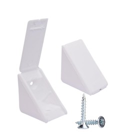 SKIR'CO (Pack of 30) White Shelf Brackets 20x27x27mm 90 Degree Furniture Corner Braces Plastic Right Angle Brackets Screws Included