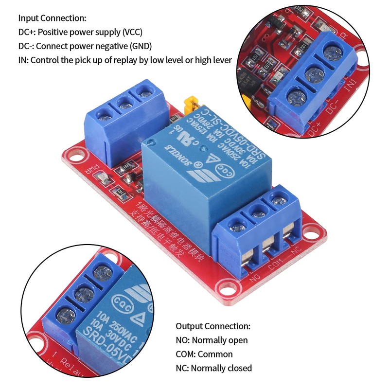 ALAMSCN 10PCS 12V 1 Channel Relay Module Relay Board with