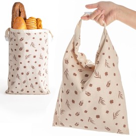 2 Pack Reusable Beeswax Bread Bags for Homemade/Sourdough Bread, XL Cotton Bees Wax Bag, Reusable Portable Food Storage Bag, Sourdough Bag