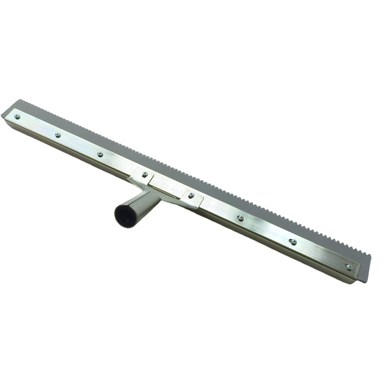 24" Serrated Notched Epoxy Rubber Speed Trowel Squeegee,3/16" Notch,with Telescopic