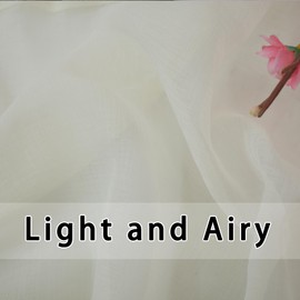 EURZAAR Ivory Valance Sheer Valence 18 inch Curtains Living Room Window Curtain Bedroom Kitchen Small Short Mini Curtain Panels Topper Rod Pocket 1 Panel 52"x18"