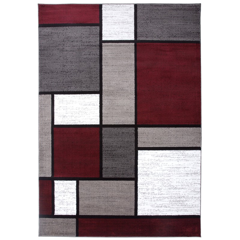 Contemporary Modern Boxes Area Rug 5' 3" X 7' 3"