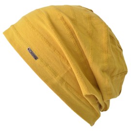 CHARM TOCO 100% Cotton, Thin, Lightweight, Medical Hat, Available in 2 Sizes, 5 Colors, Stylish, Large Sizes, yellow (mustard)