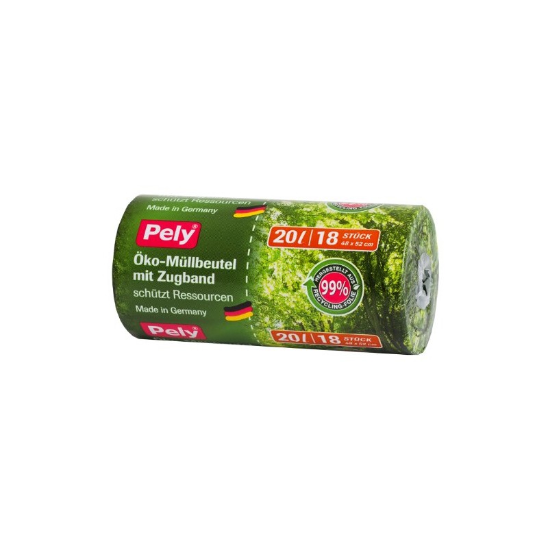 pely 8607 Biodegradable Waste Bags with Ties (Pack of 18)