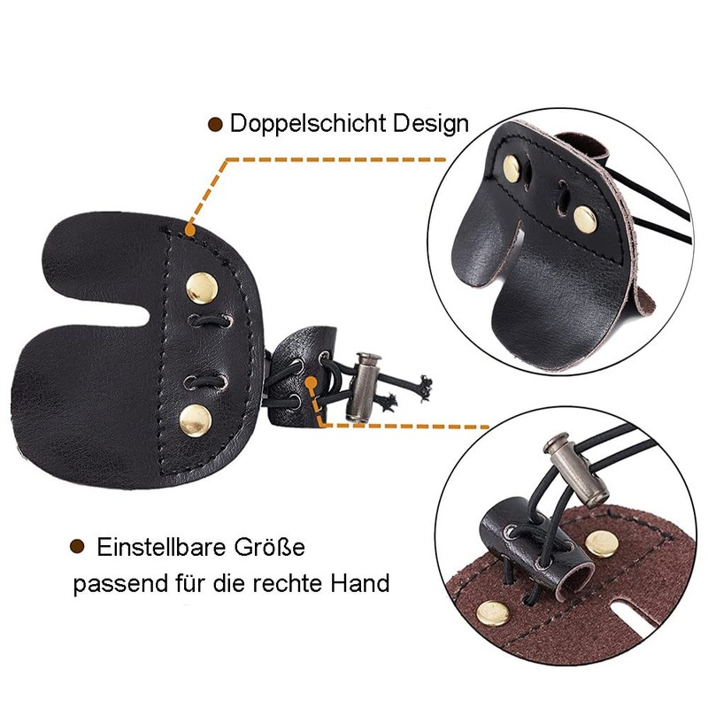 Huntingdoor Archery Arm Guard Finger Guard Set Archery Leather Long