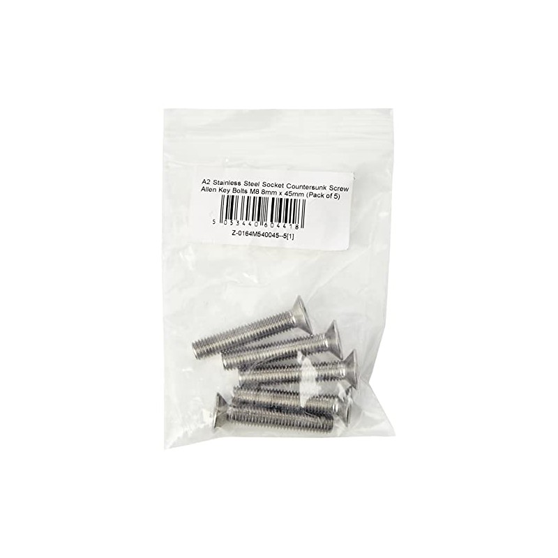 A2 Stainless Steel Socket Countersunk Screw Allen Key Bolts M8
