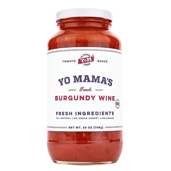 Keto Burgundy Wine Pasta Sauce by Yo Mama's Foods - Pack of (1) - No Sugar Added, Low Carb, Low Sodium, Gluten Free, Paleo Friendly, and Made with Whole, Non-GMO Tomatoes