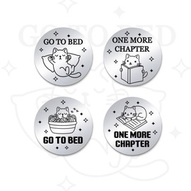 PH PandaHall 2pcs Funny Destiny Flip Coins GO to Bed Decision Coin One More Chapter Challenge Coin Double-Sided Decision Coin Flip Coin for Game Book Lover Reader Teenager Men Women Birthday