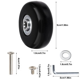 Fyihoxi Pack of 4 50 mm x 18 mm Suitcase Wheels Replacement Wheels Rubber Luggage Suitcase Wheel Suitcase Rubber Mute Replacement Universal Luggage Suitcase Wheels Suitable for Suitcases Trolleys