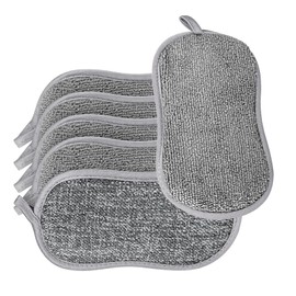 6er Set Spülschwamm Waschbar – Küchenschwamm mit Mikrofaser, 2 leistungsstarke Seiten für gründliche Reinigung – Spüllappen ideal gegen hartnäckigen Schmutz, 10x8 cm